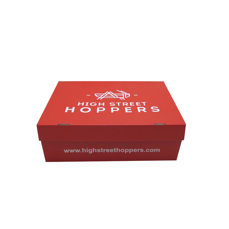 Eco-Friendly Printed Logo Wholesale Corrugated Paper Shoe Box with Lid