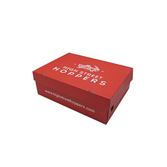 Eco-Friendly Printed Logo Wholesale Corrugated Paper Shoe Box with Lid